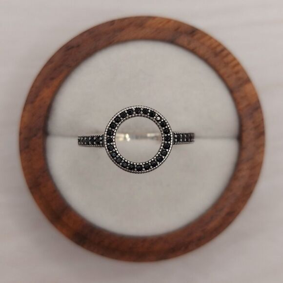 925 Sterling Silver Oxidized O Ring - Picture 4 of 6